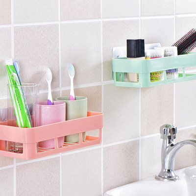 速发.Multifunction Bathroom Storage Suction Holder Shelf Spo