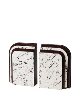 轻奢样板房间高级感马毛装饰书挡摆件客厅玄关柜书房门型艺术书靠