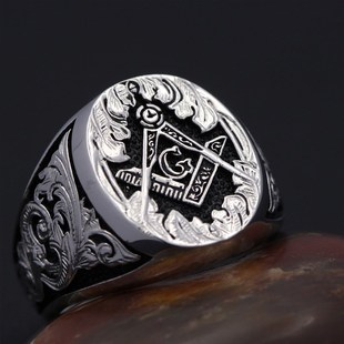 Mason Signet 推荐 Master Hand Engraved Symbol Masonic Templ