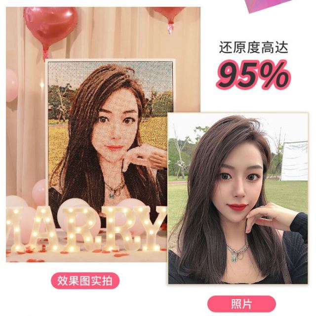 图钉画按钉子画diy定制照片手工制作礼物相片拼图创意人像钉艺画图片