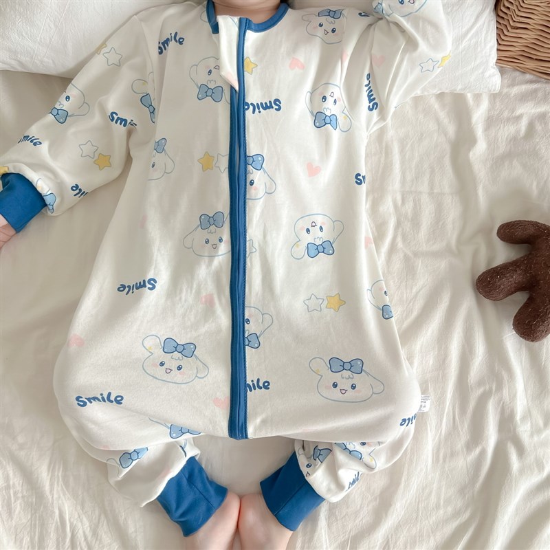 儿童连身睡衣薄款长袖春秋款连体衣宝宝睡Q袋婴幼儿秋冬防踢被