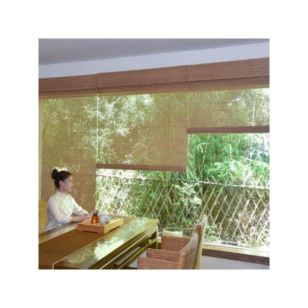 苎麻卷帘免打孔阳台窗帘阳光玻璃房遮光遮阳帘茶室日式竹帘隔断1