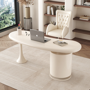 奶油风书桌轻奢极简家用办公桌设计师高级感电脑桌J620 嘉思图法式