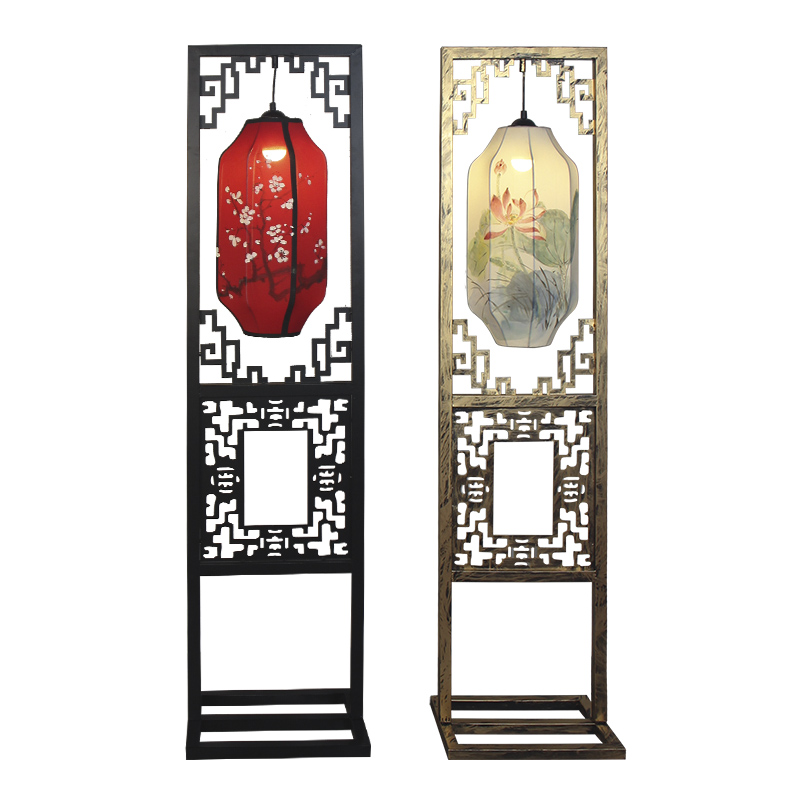 中式婚庆道具新中式铁艺婚庆婚礼庆典新年年会道具落地灯手绘花灯