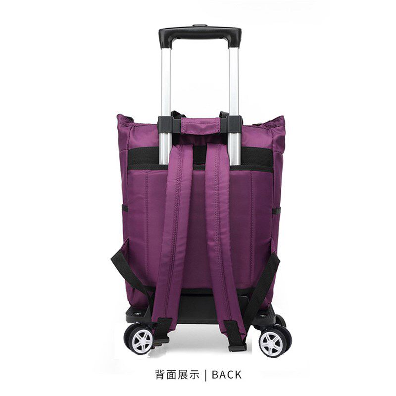 可拆卸轻便折叠万向轮拉杆袋女可推可拉双肩包男购物袋旅行箱拉包