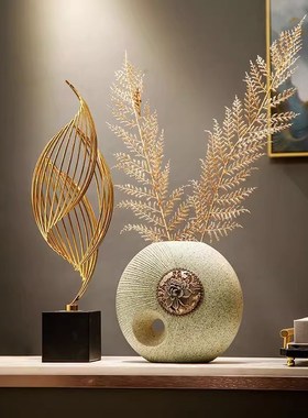 新中式高档陶瓷花瓶摆件轻奢客厅玄关电视柜创意装饰乔迁新居礼品