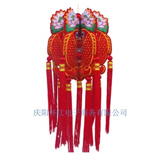 立体鱼灯挂件中国风刺绣庆阳香包礼品手工艺品室内客厅绣花饰品