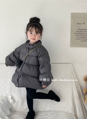 女童蓬蓬羽绒服外套2024冬季新款韩系女孩宝宝加厚保暖冬装娃娃衫