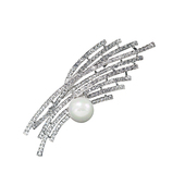 韩国几何珍珠毛衣胸针女秋冬大衣扣胸花配饰气质百搭披肩扣大别针