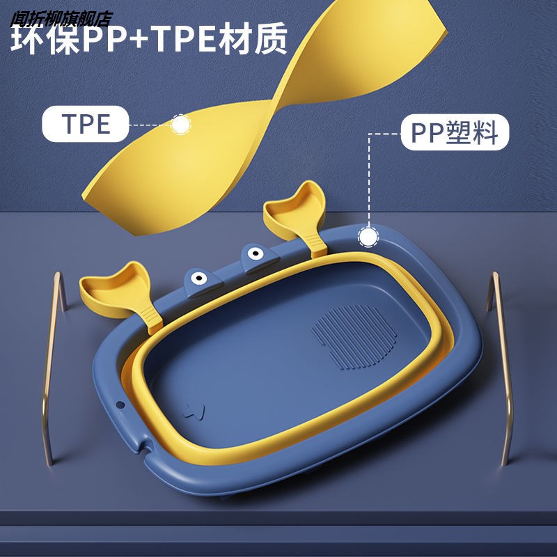 婴儿洗澡盆宝宝可折叠浴盆小孩子可F坐躺小号浴桶家用新生儿童用