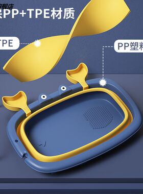 婴儿洗澡盆宝宝可折叠浴盆小孩子可F坐躺小号浴桶家用新生儿童用