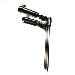 大号加厚不锈钢i插地双炮台架万向鱼竿支架座双头架杆双炮台地插