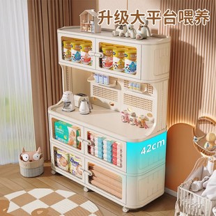 婴儿用品喂养台收纳柜家用儿童玩具收纳架落地宝宝置物整理箱储物