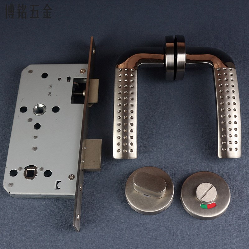 公共卫生间锁 304不绣钢浴室分体锁5578卫浴专用机械门锁卫生间指