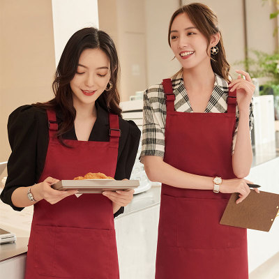 餐饮围裙定制logop三件套餐厅厨房工作服订制头巾帽子套装女夏时