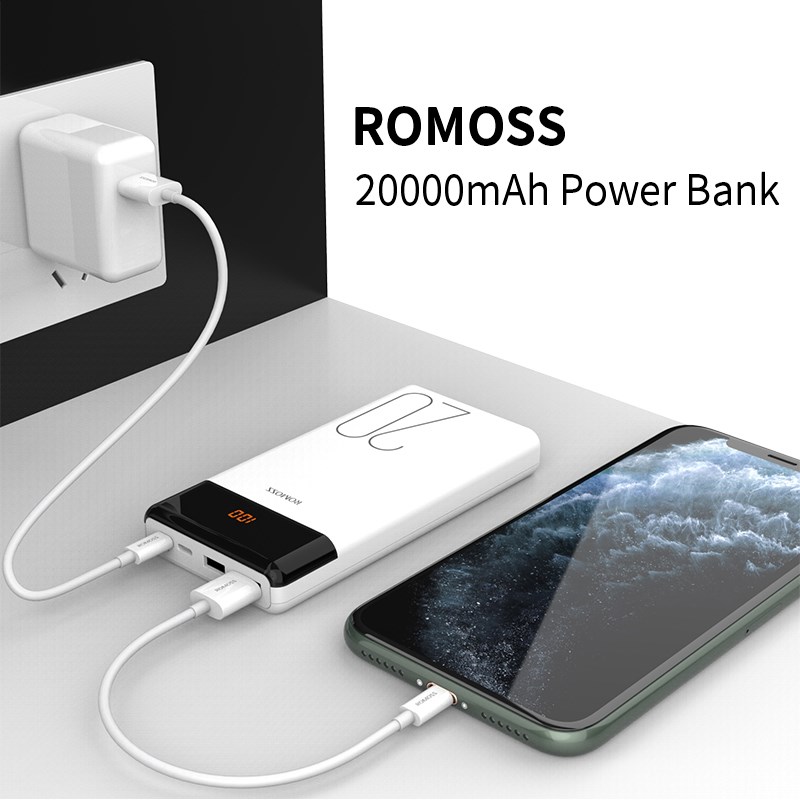 极速ROMOSS LT20 Power Bank 20000mAh Dual USB Powerbank Exter