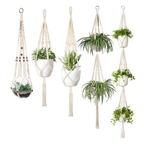 Macrame Plant Hanger Set Of 5 Indoor Wall Hanging Planter Ba