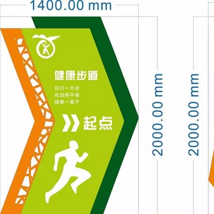 健康主题公园起点终点牌跑道导视牌里程提示牌造型健康步道米数牌