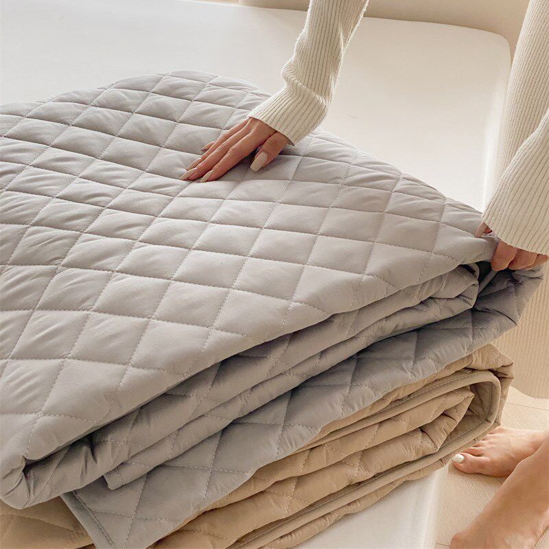 简约日式四季保暖床笠床垫保护套全棉1.5m1.8米梦思双面软薄床垫