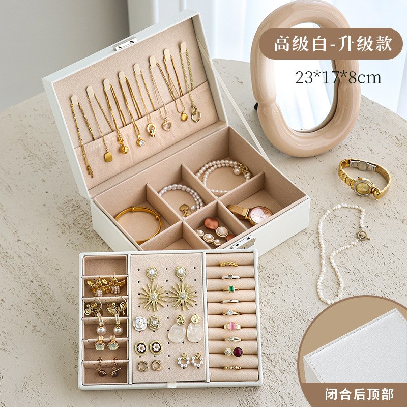 新款首饰盒收纳盒高级感大容量戒指耳饰项炼手镯表饰X品首饰包装