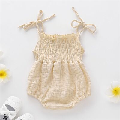 Brand Summer Newborn Infant Baby Girl Solid Color Sleeveless