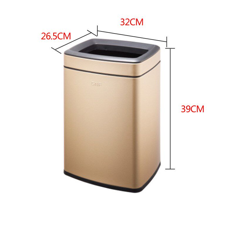 家用不锈钢方形垃圾桶商用室内银色客厅厨房酒店客房无盖双层分类