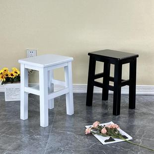 全实木四方凳家用餐桌凳可叠放原木凳饭店凳中式仿古板凳学生木凳