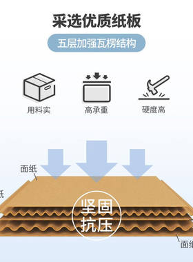 搬家纸箱中号(500*400*40A0)5个装收纳纸箱快递物流打包收纳箱
