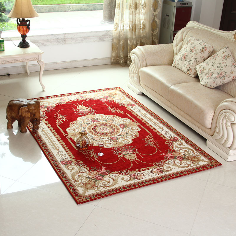 客厅地毯简欧沙发地垫可手洗家用美式卧室床边毯欧式小奢华茶几毯