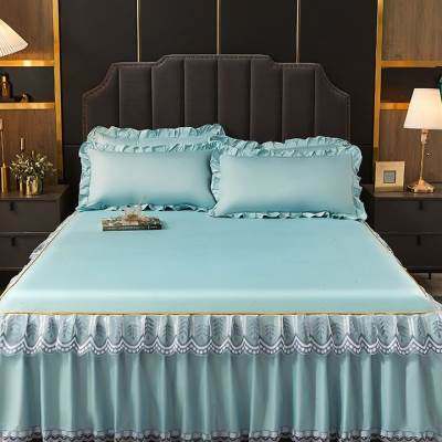 新款冰丝席床裙三件套夏季凉席家用z防滑床单床罩套单件凉席可机,床上用品,竹席,淘宝优惠券,粉丝福利购,淘宝优惠卷