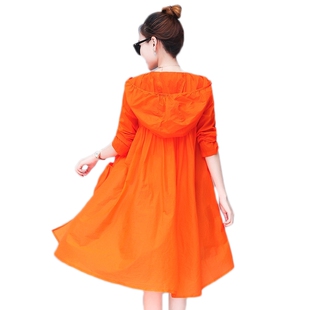 2023夏季新款透气防晒衣女中长款风衣宽松大码防晒服女薄款外套潮