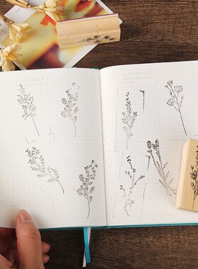 Vintage est Plants flower decoration stamp wooden rubber sta