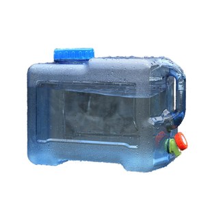 水桶家用便携储水 12升方形加厚户外PC纯净水桶车载带水H龙头桶装