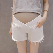 子夏季 夏天怀孕期外穿牛仔托腹裤 时尚 低腰休闲短裤 韩版 孕妇裤