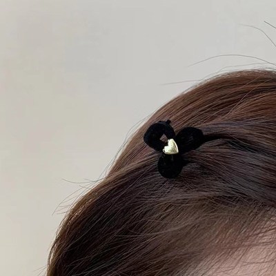 小号夹子抓夹发饰刘海夹侧边夹碎发夹法式复古植绒蝴蝶结小抓夹