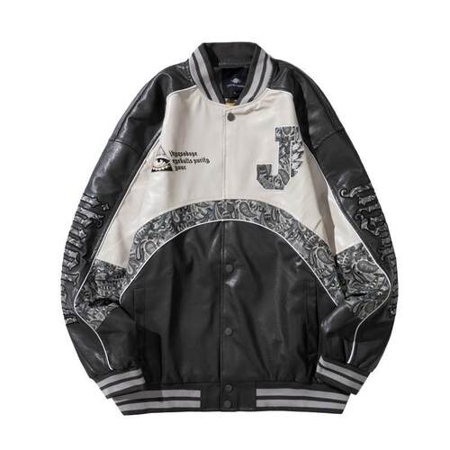 现货American stitching letter printingI leather baseball uni