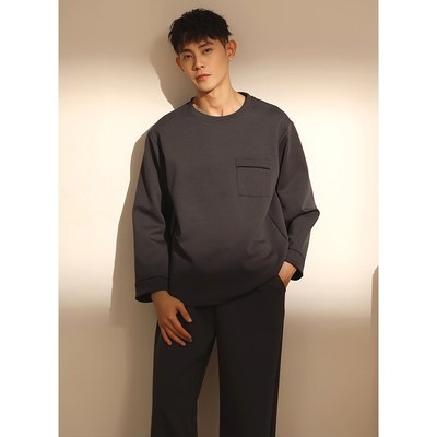 2025年新款睡衣男春秋款长袖长裤纯棉圆领套头秋冬全棉家居服套装