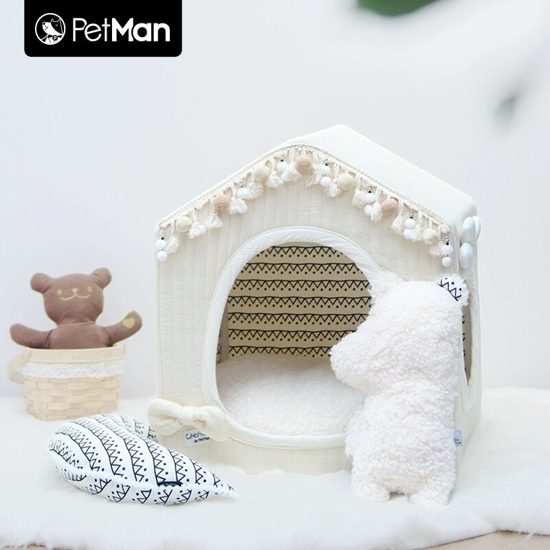 新品PetMan宠物室内帐篷可爱猫窝四季款小型犬R泰迪马尔济斯狗窝