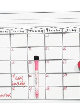 Magnetic Weekly Planner Fridge Board - Notice Memo Meal Whit