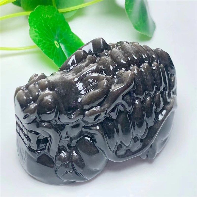 天然银曜石雕刻龙龟摆件家居生活茶几电视柜汽车前台水晶饰品,家居饰品,桌面摆件,淘宝优惠券,粉丝福利购,淘宝优惠卷
