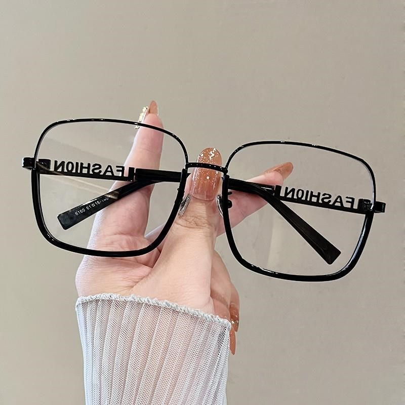 2022年新款超大素颜平光镜女圆脸显瘦网红个性字母黑色眼镜框架男,ZIPPO/瑞士军刀/眼镜,防蓝光镜,淘宝优惠券,粉丝福利购,淘宝优惠卷