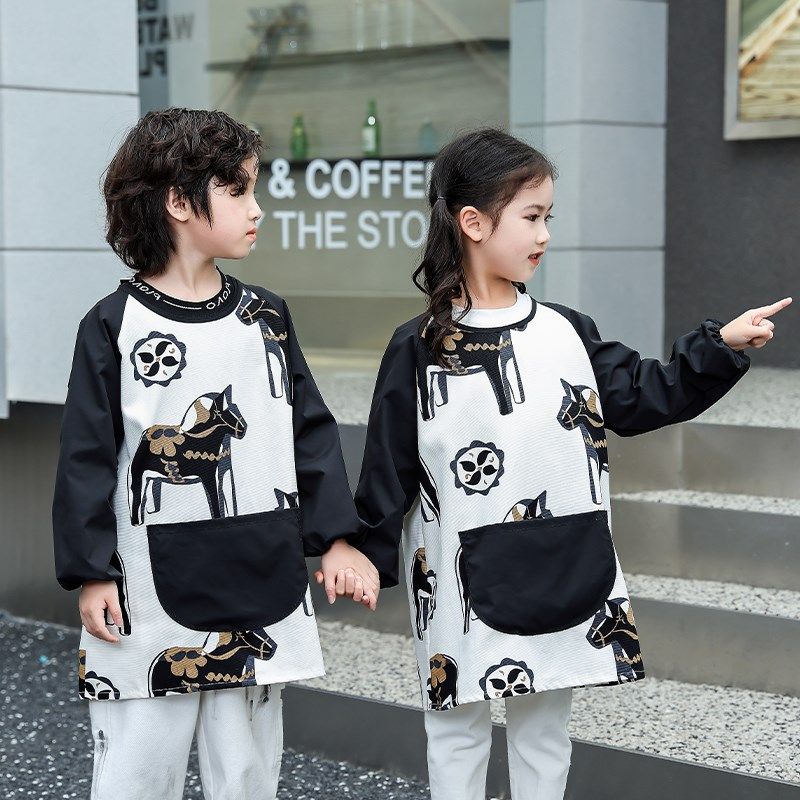 儿童写毛笔字罩衣长袖防水防脏画画围裙幼儿园宝宝吃饭反穿衣倒褂,童装/婴儿装/亲子装,反穿衣/罩衣,淘宝优惠券,粉丝福利购,淘宝优惠卷