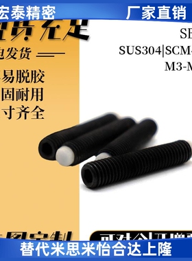 TDA06圆柱头挡块止动螺钉SBPP内六角软顶型聚甲醛包胶螺丝M68-L60