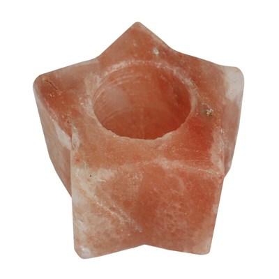 Salt-Lamp Candle-Holder Himalayan Crystal Star-Candlestick W