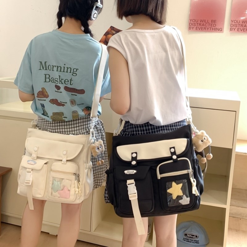 热销帆布包女百搭大容量单肩包少女手提袋学生补习上课书包通勤托