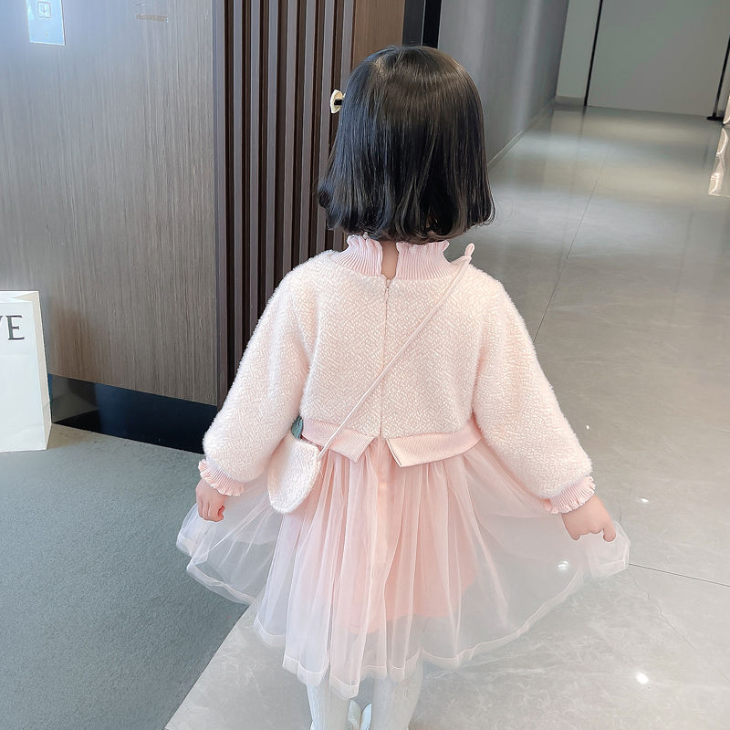 女童洋装秋冬款2023新款洋派儿童加绒公主裙冬季宝宝女小童裙子