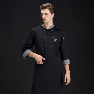 酒店厨师工作服男长袖秋冬款饭店餐饮火锅Q店西餐厅厨师服订
