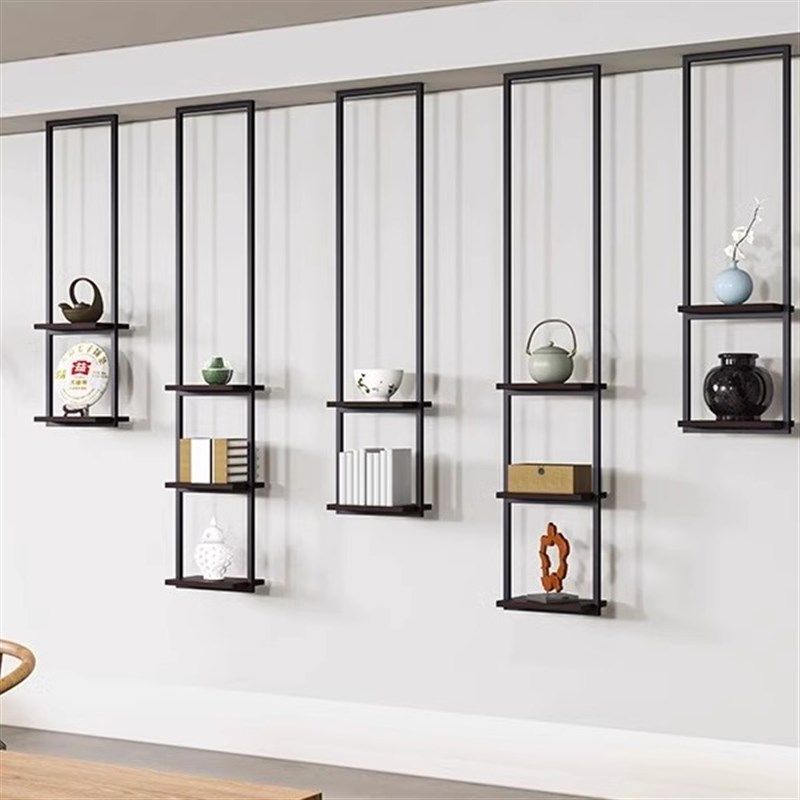 新中式铁艺一字板置物架墙上壁挂式吊柜客厅餐厅装饰收纳储物书架,住宅家具,搁板/置物架/家用陈列架,淘宝优惠券,粉丝福利购,淘宝优惠卷