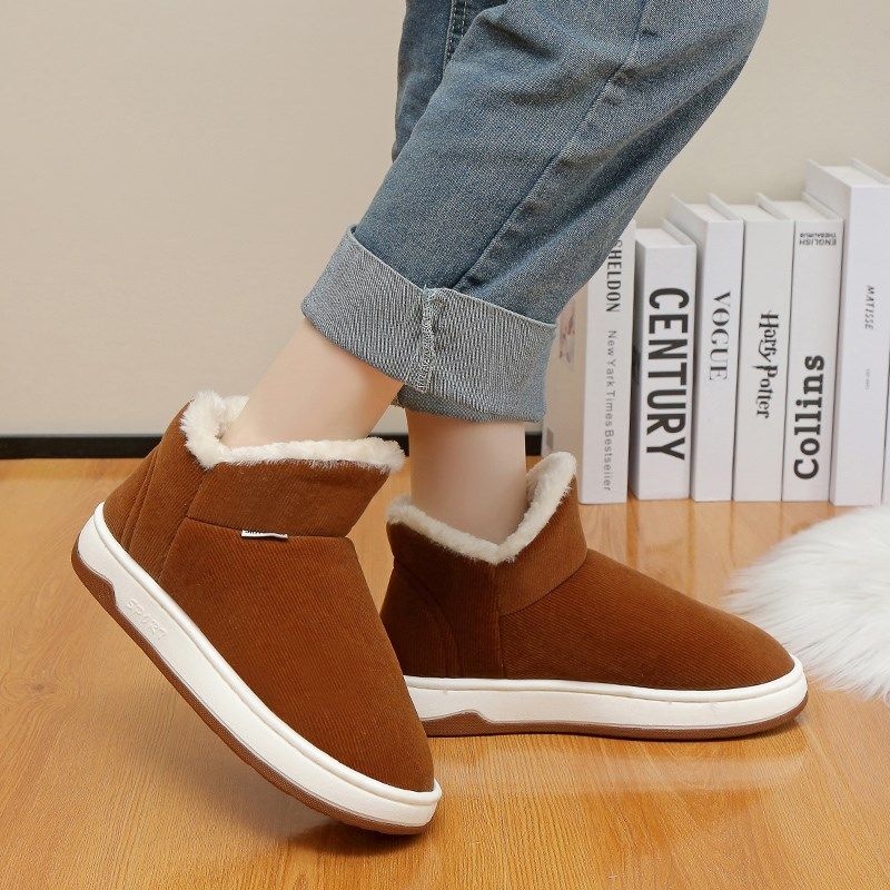 男士棉拖鞋男款冬季包跟居家居室内保暖防水大码毛棉鞋女款秋冬天