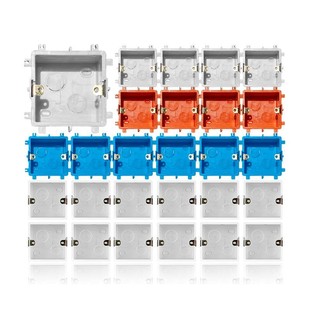 底盒高强度阻燃接线盒布线盒10只 鸿雁开关插座8i6型暗盒通用暗装